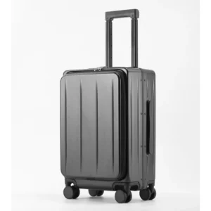 20-Inch Front-Opening Carry-On Suitcase | USB Charging Port & Cup Holder