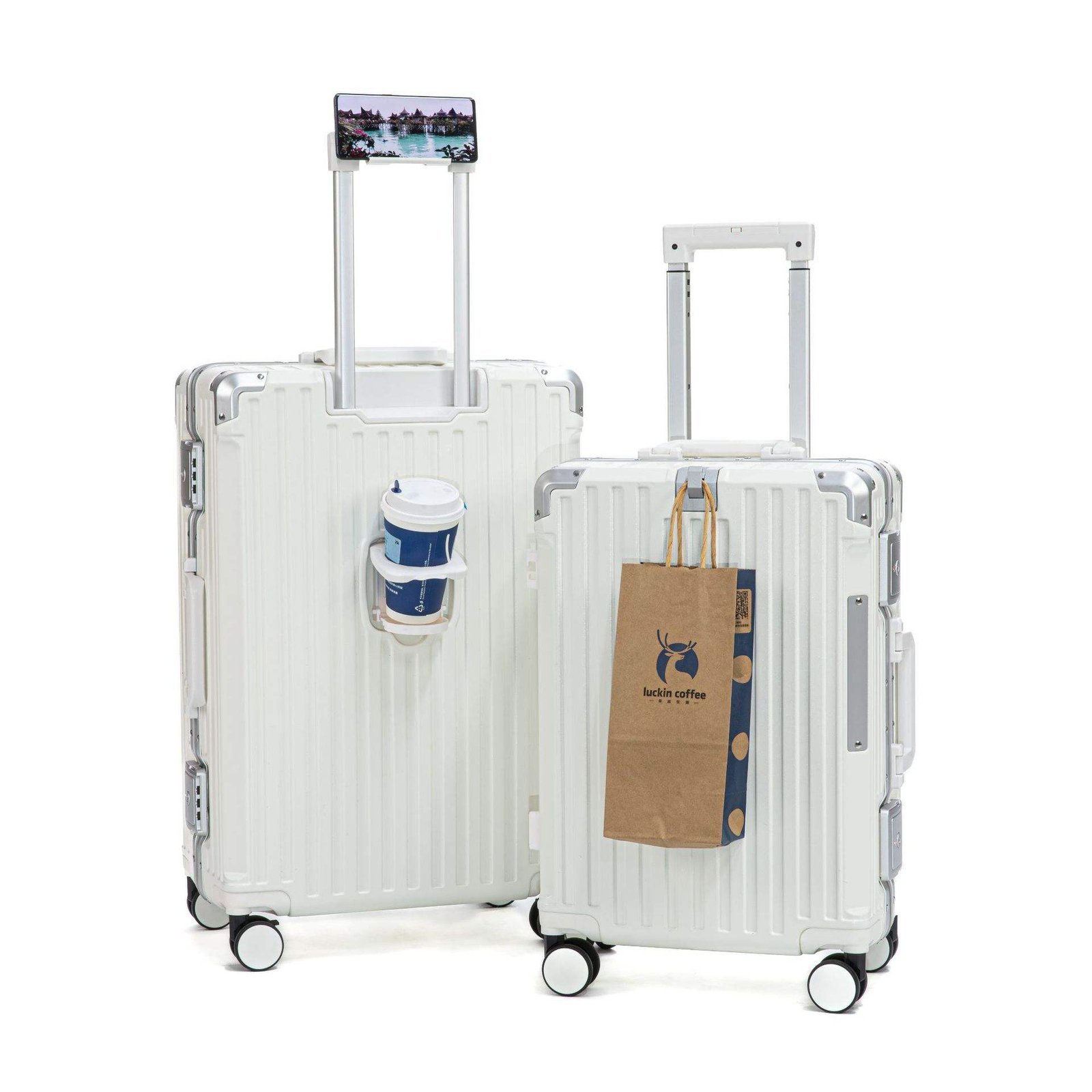 2-Piece Aluminum Frame Luggage Set | 20 & 24-Inch PC Hard Shell Suitcases with Brake Wheels - Image 4