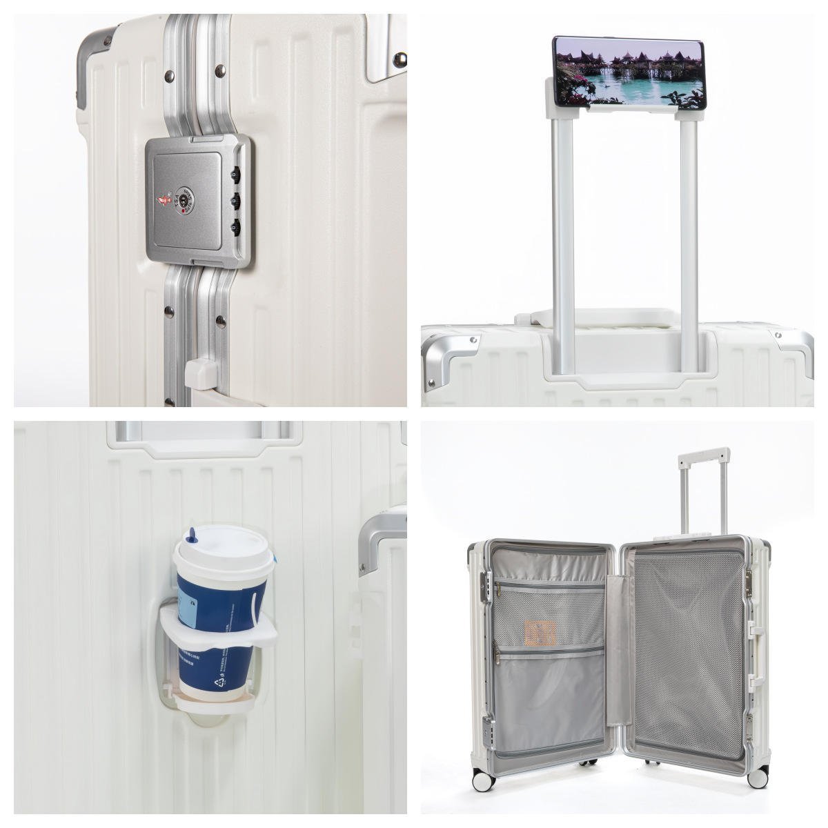 2-Piece Aluminum Frame Luggage Set | 20 & 24-Inch PC Hard Shell Suitcases with Brake Wheels - Image 2