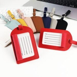 PU Leather Privacy Luggage Tag | Travel Bag Identification Label
