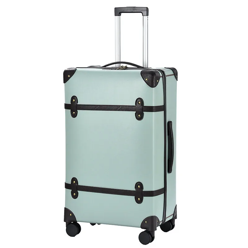 20-Inch Vintage PU Leather Carry-On Suitcase | TSA Lock & Silent Spinner Wheels - Image 4