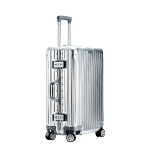 20-Inch Aluminum Carry-On Suitcase | Metal Hard Shell with Password Lock